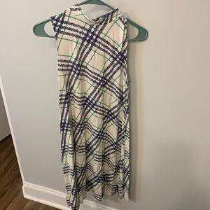 Charming Charlie’s Navy, Green, & White Heck Neck Tank Dress